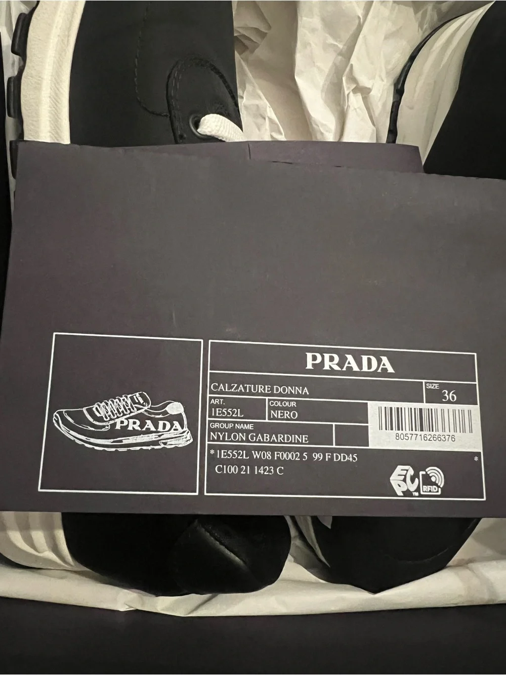 Prada Calzature Donna Sneakers - Black & White Logo